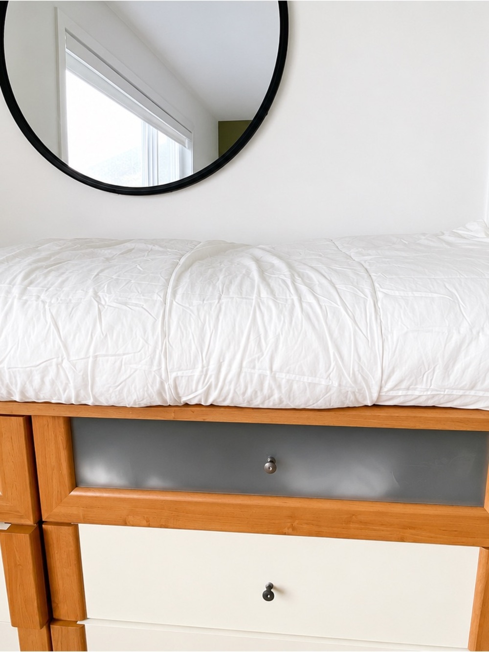 IKEA White Comforter with Teal Logo Tag